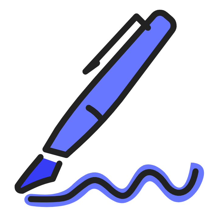 Illustration : stylo bleu 