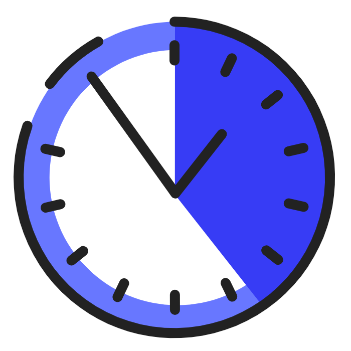 Horloge bleue illustrée